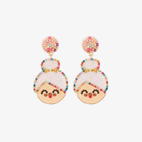 Rhinestone Alloy Mrs. Claus Earrings king-general-store-5710.myshopify.com