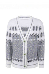 Printed V-Neck Buttoned Cardigan king-general-store-5710.myshopify.com