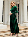 Tie Front Round Neck Long Sleeve Maxi Dress king-general-store-5710.myshopify.com