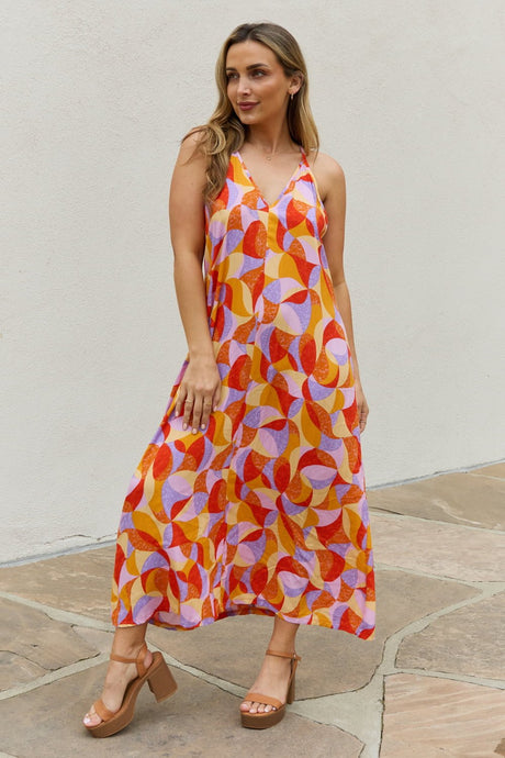 And The Why Full Size Printed Sleeveless Maxi Dress - Kings Crown Jewel Boutique