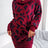 Animal Pattern Cowl Neck Mini Sweater Dress - Kings Crown Jewel Boutique