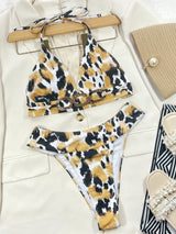 Animal Print Halter Neck Bikini Set - Kings Crown Jewel Boutique