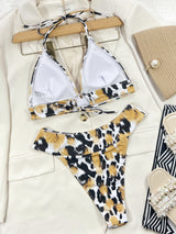 Animal Print Halter Neck Bikini Set - Kings Crown Jewel Boutique