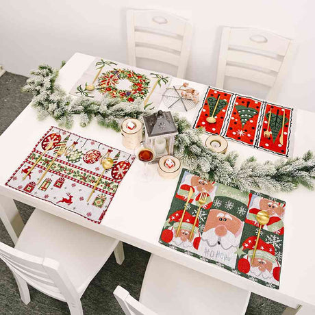 Assorted 2-Piece Christmas Placemats - Kings Crown Jewel Boutique