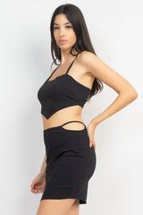 Asymmetrical Cross Back Top & Skirts Set - Kings Crown Jewel Boutique