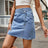 Asymmetrical Denim Mini Skirt - Kings Crown Jewel Boutique