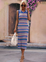 Striped Round Neck Sleeveless Midi Cover Up Dress king-general-store-5710.myshopify.com