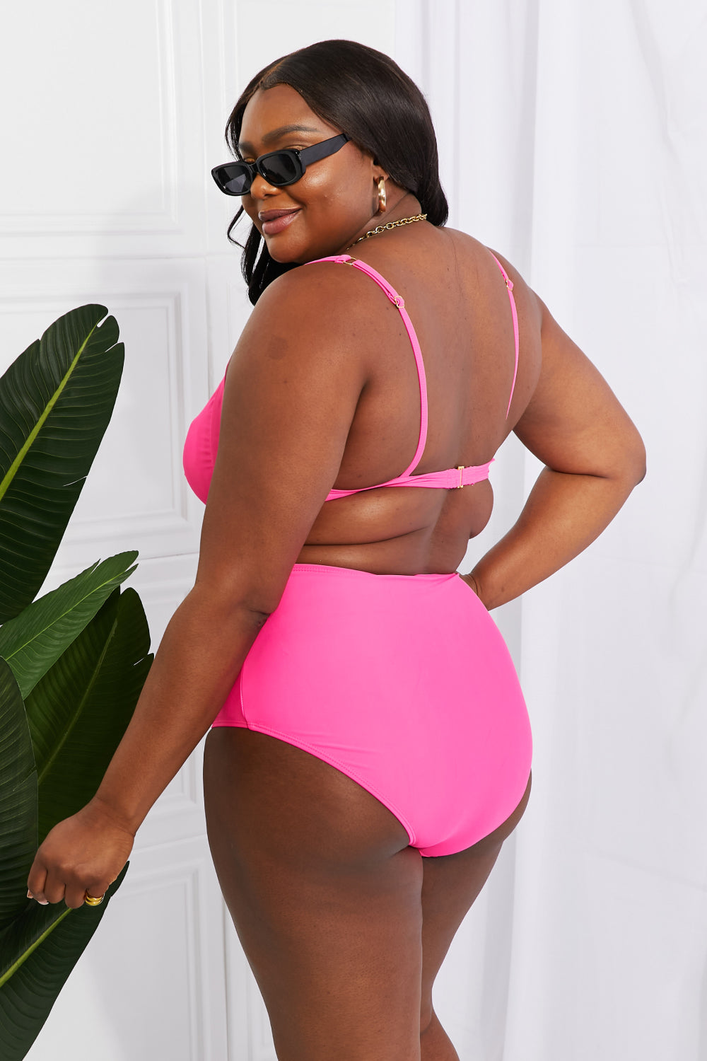 Marina West Swim Take A Dip Twist High-Rise Bikini in Pink king-general-store-5710.myshopify.com