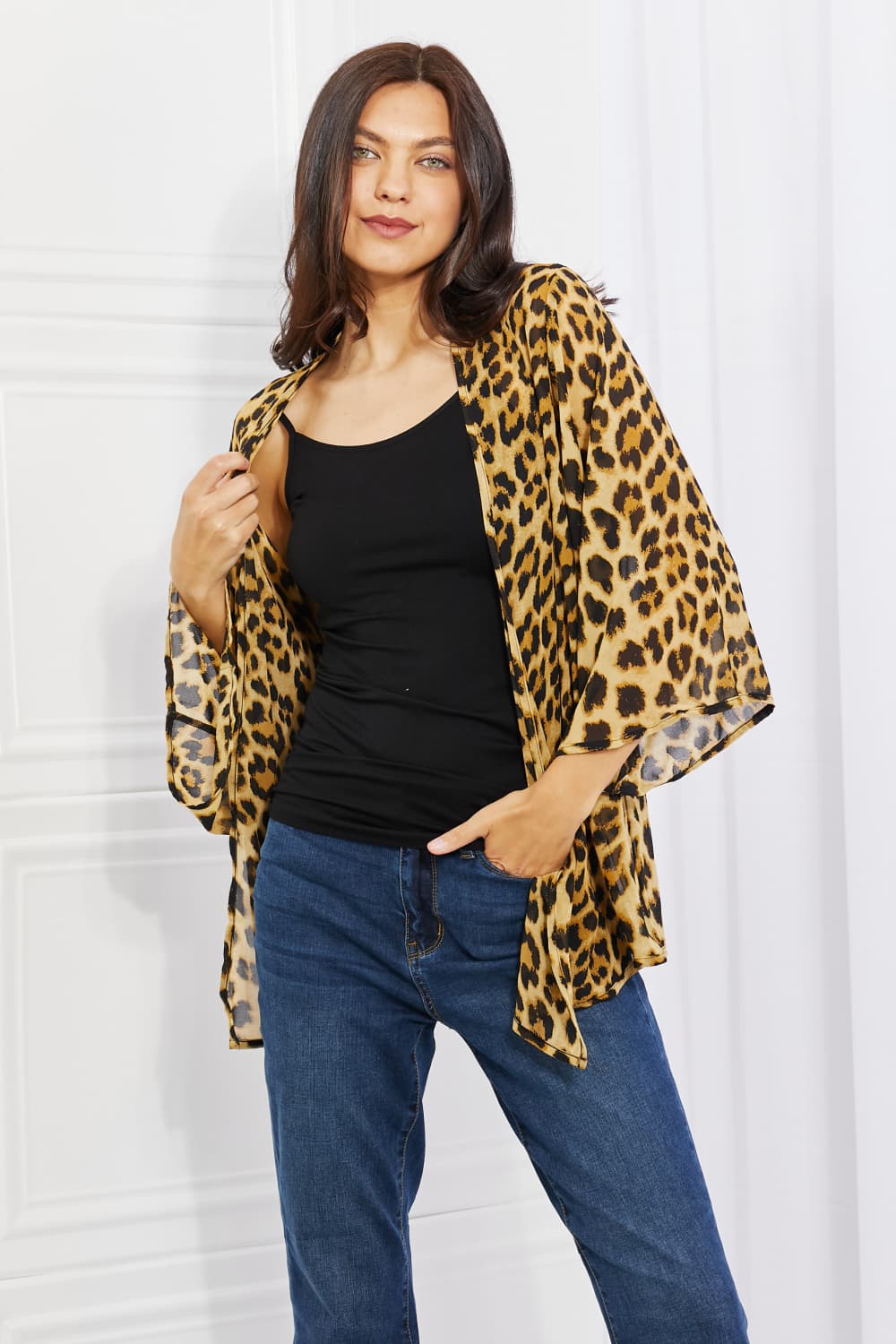 Melody Wild Muse Full Size Animal Print Kimono in Brown king-general-store-5710.myshopify.com