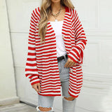 Striped Button Down Long Sleeve Cardigan king-general-store-5710.myshopify.com