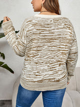 Plus Size Round Neck Long Sleeve Sweater king-general-store-5710.myshopify.com