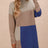 Color Block Mock Neck Dropped Shoulder Sweater Dress king-general-store-5710.myshopify.com