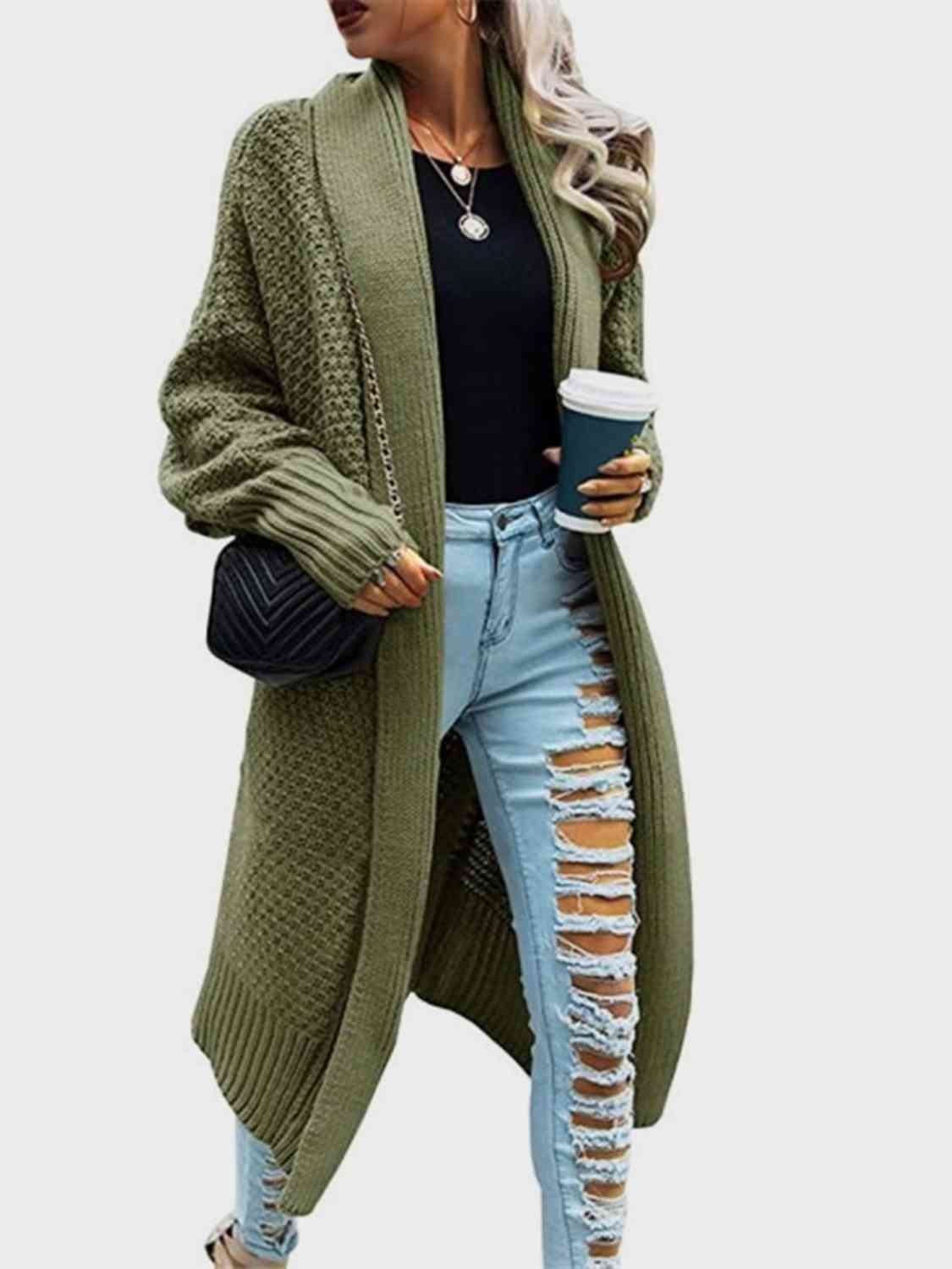 Open Front Long Sleeve Cardigan king-general-store-5710.myshopify.com