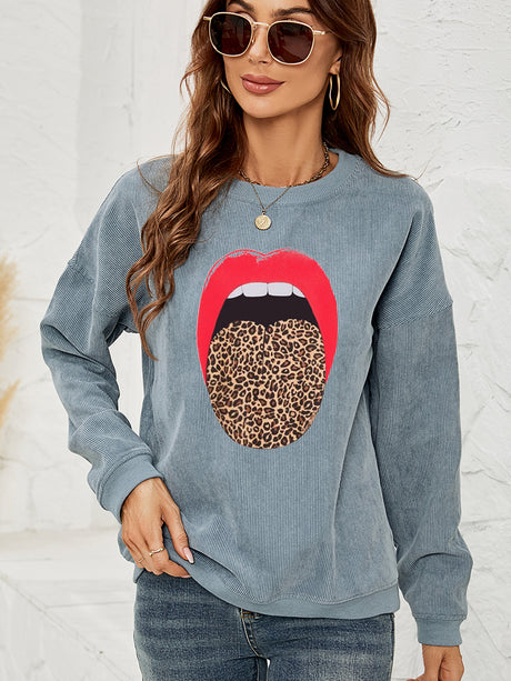 Round Neck Dropped Shoulder MAMA Graphic Sweatshirt king-general-store-5710.myshopify.com