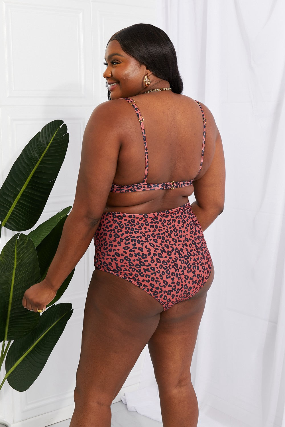 Marina West Swim Take A Dip Twist High-Rise Bikini in Ochre king-general-store-5710.myshopify.com