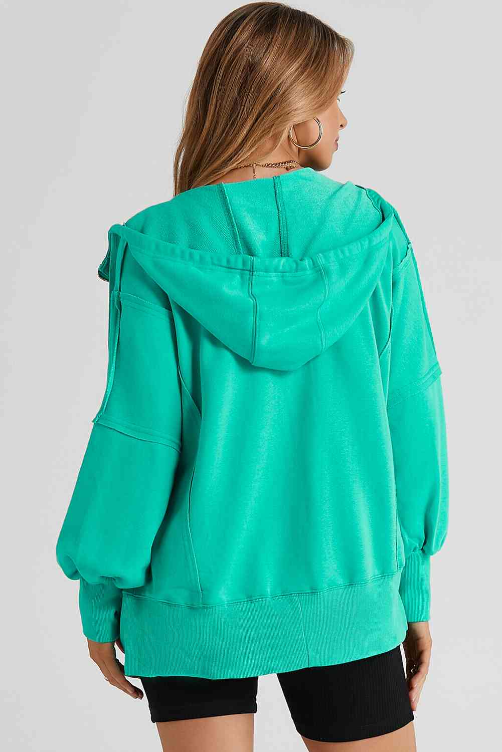 Zip Up Long Sleeve Drawstring Hoodie king-general-store-5710.myshopify.com