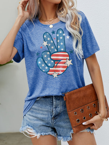 US Flag Peace Sign Hand Graphic Tee king-general-store-5710.myshopify.com