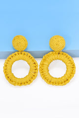 Round Shape Raffia Grass Dangle Earrings king-general-store-5710.myshopify.com