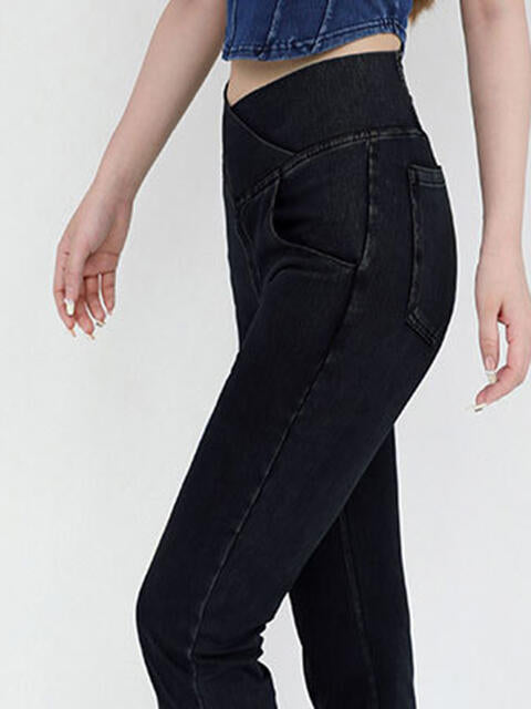 Wide Waistband Bootcut Jeans with Pockets king-general-store-5710.myshopify.com