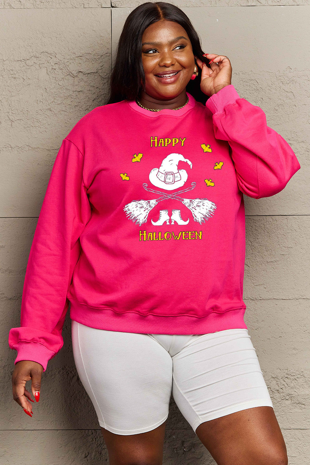 Simply Love Full Size HAPPY HALLOWEEN Graphic Sweatshirt king-general-store-5710.myshopify.com