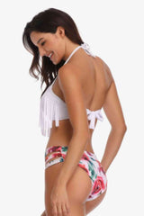 Two-Tone Fringe Trim Tied Bikini Set king-general-store-5710.myshopify.com