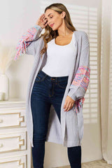 Woven Right Fringe Sleeve Dropped Shoulder Cardigan king-general-store-5710.myshopify.com