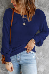 Double Take Tied Balloon Sleeve Round Neck Sweater king-general-store-5710.myshopify.com