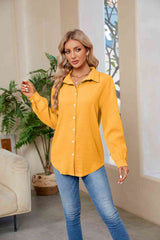 Collared Neck Buttoned Long Sleeve Shirt king-general-store-5710.myshopify.com