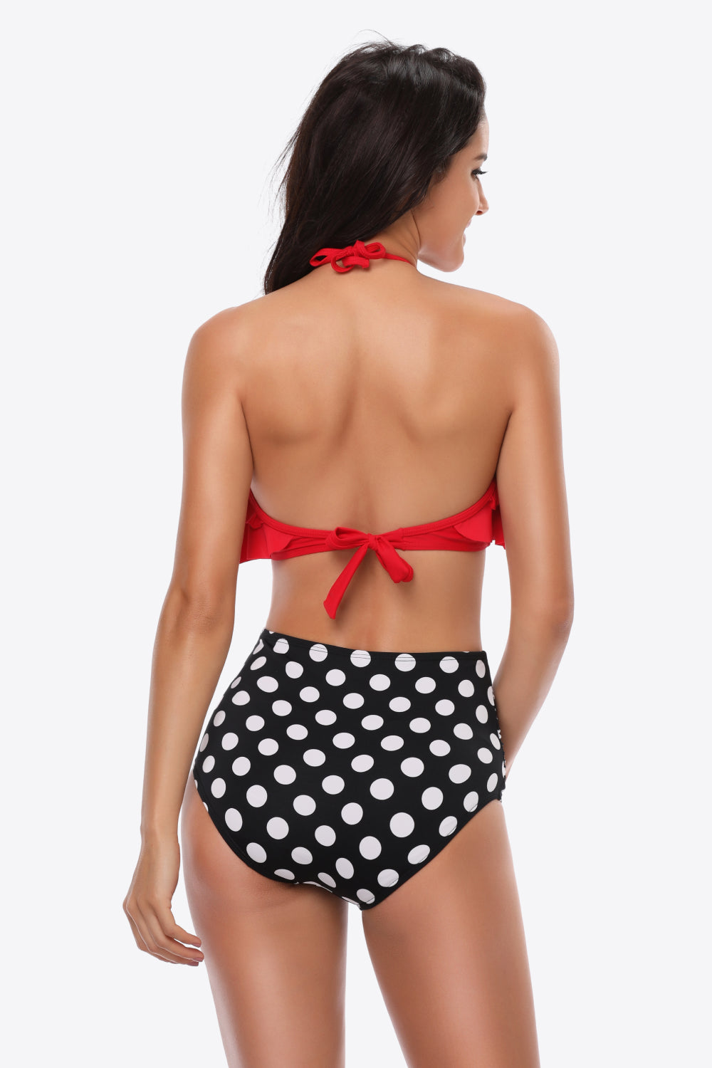 Two-Tone Ruffled Halter Neck Two-Piece Swimsuit king-general-store-5710.myshopify.com