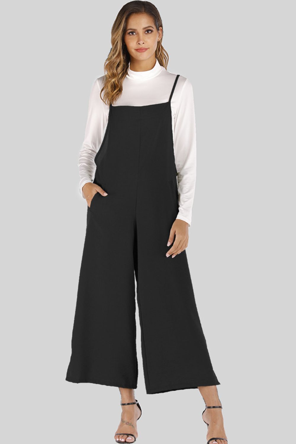 Full Size Cropped Wide Leg Overalls with Pockets king-general-store-5710.myshopify.com