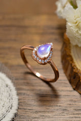 Moonstone Teardrop 925 Sterling Silver Halo Ring king-general-store-5710.myshopify.com