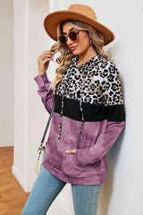 Leopard Drawstring Hoodie with Pocket king-general-store-5710.myshopify.com