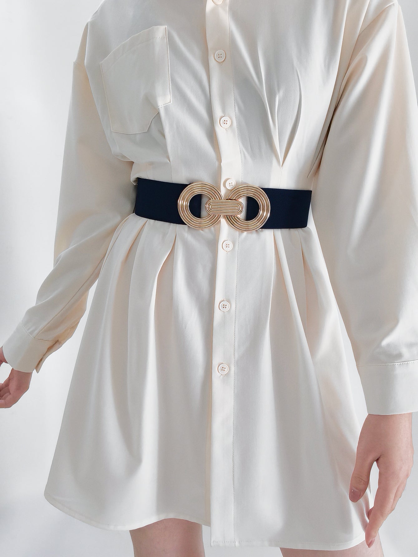 Geometric Buckle Elastic Wide Belt king-general-store-5710.myshopify.com