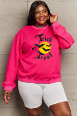 Simply Love Full Size TRICK OR TREAT Graphic Sweatshirt king-general-store-5710.myshopify.com