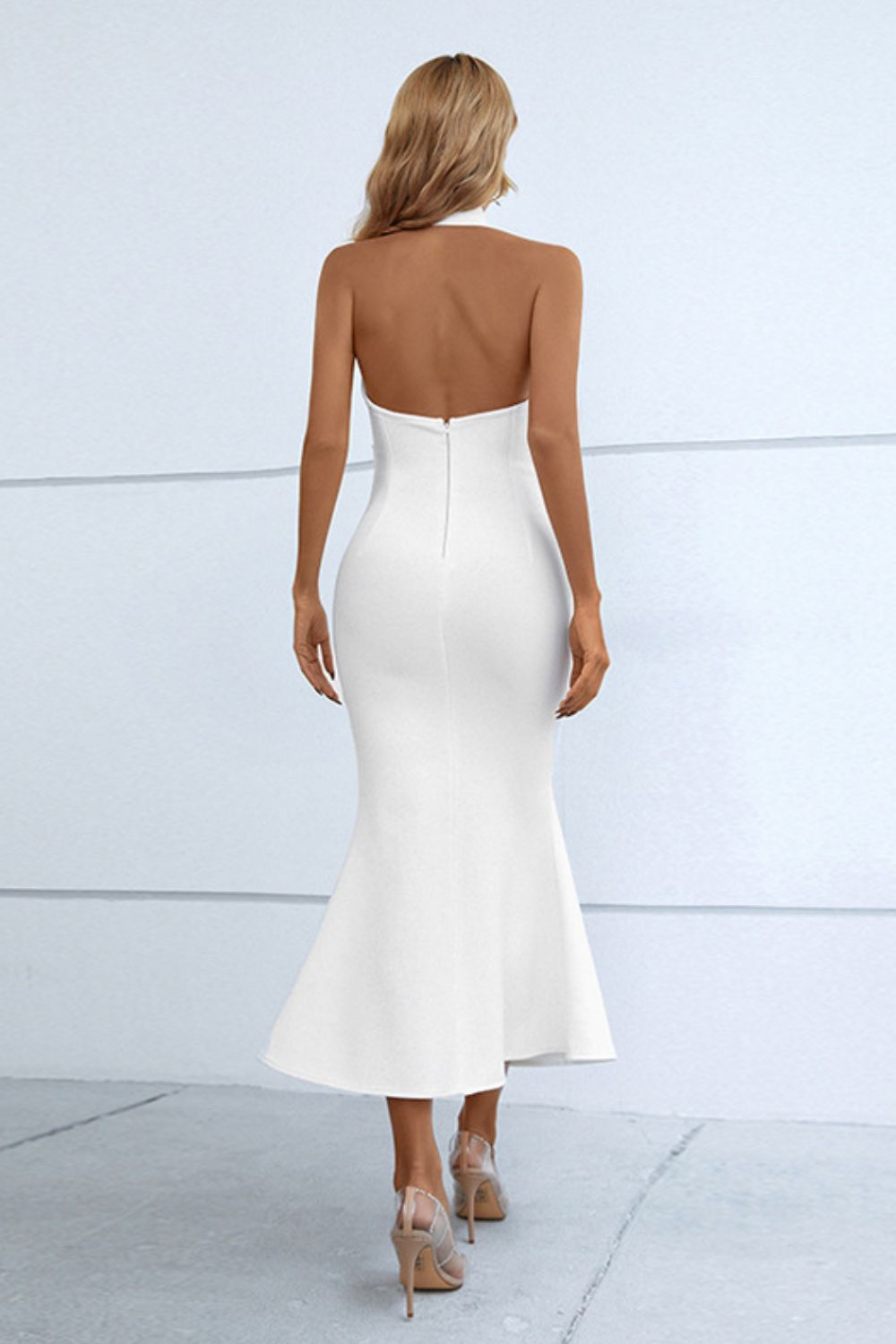 Halter Neck Split Fishtail Bodycon Dress king-general-store-5710.myshopify.com