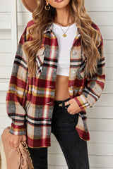 Plaid Pocketed Button Down Shacket king-general-store-5710.myshopify.com