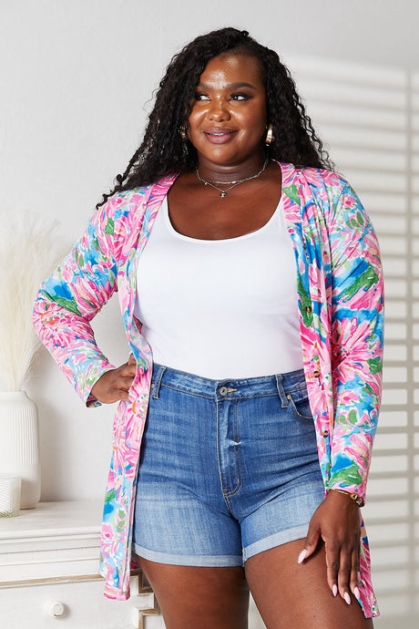 Double Take Floral Open Front Long Sleeve Cardigan king-general-store-5710.myshopify.com