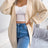 Cable-Knit Open Front Pocketed Cardigan king-general-store-5710.myshopify.com