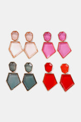 Geometrical Shape Zinc Alloy Frame Resin Dangle Earrings king-general-store-5710.myshopify.com