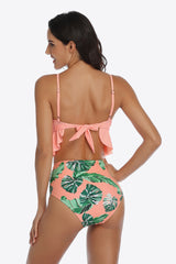 Tropical Print Ruffled Two-Piece Swimsuit king-general-store-5710.myshopify.com