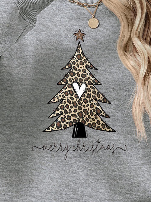 Christmas Tree Graphic Long Sleeve Sweatshirt king-general-store-5710.myshopify.com