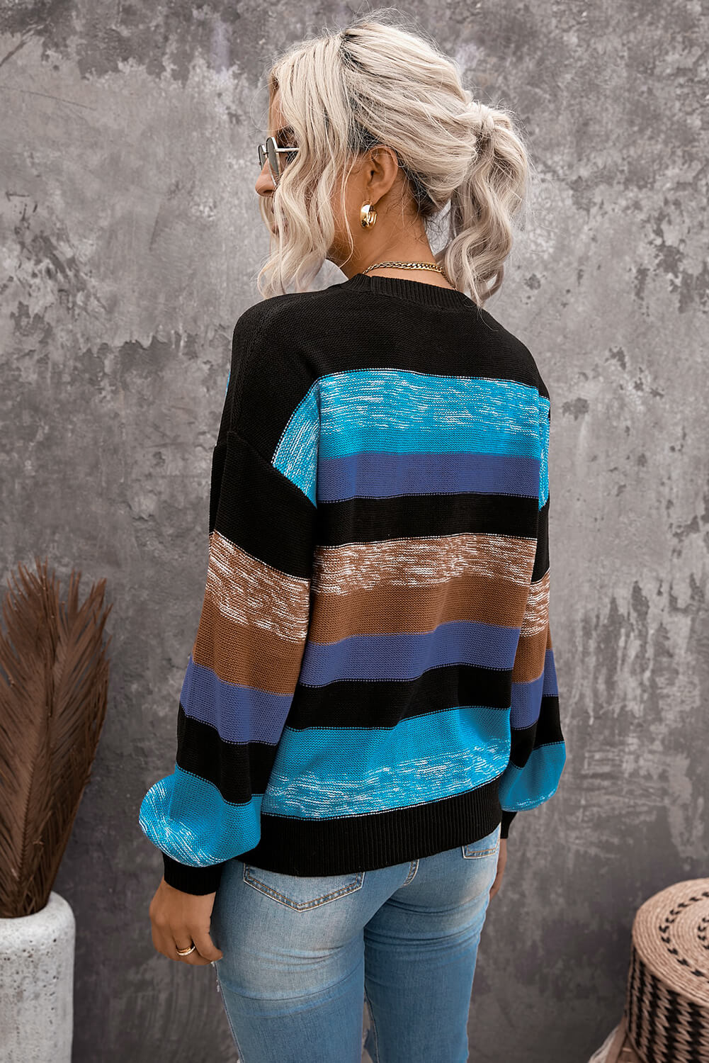 Cozy For Keeps Color Block Drop Shoulder Sweater king-general-store-5710.myshopify.com