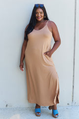 Ninexis Good Energy Full Size Cami Side Slit Maxi Dress in Camel king-general-store-5710.myshopify.com