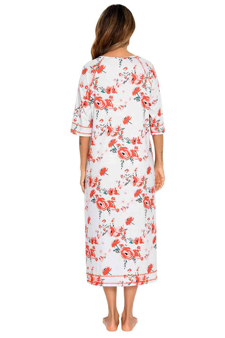 Printed Slit Night Dress with Pockets king-general-store-5710.myshopify.com