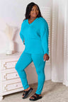 Basic Bae Full Size V-Neck Soft Rayon Long Sleeve Top and Pants Lounge Set king-general-store-5710.myshopify.com