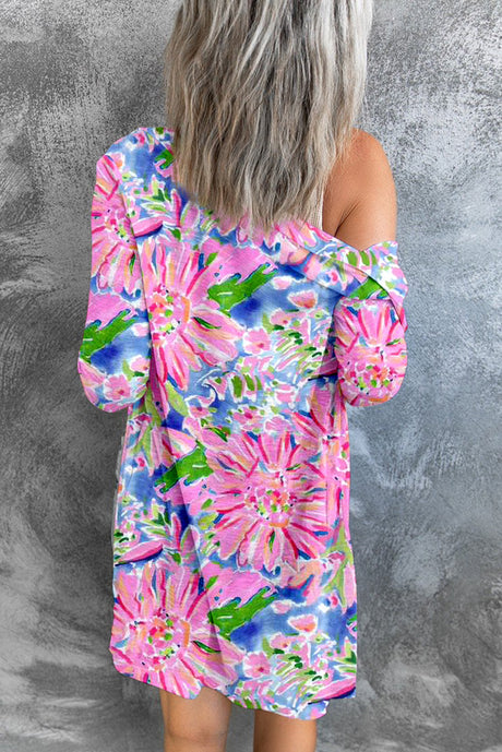 Floral Open Front Long Sleeve Cardigan king-general-store-5710.myshopify.com