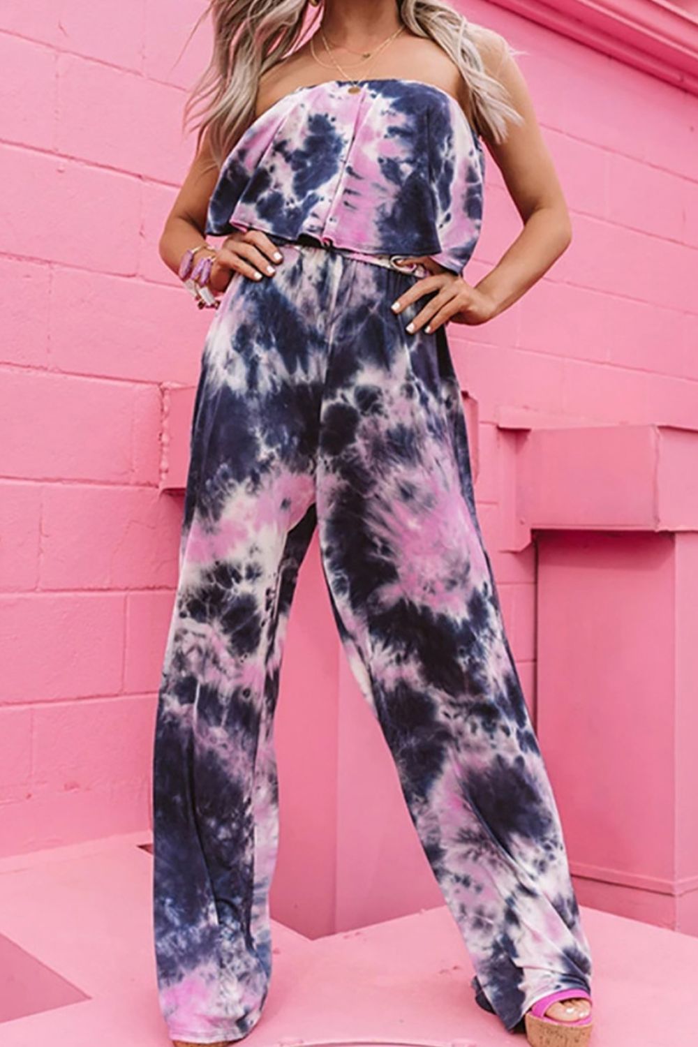 Tie-Dye Layered Strapless Jumpsuit king-general-store-5710.myshopify.com