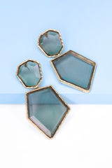 Geometrical Shape Zinc Alloy Frame Resin Dangle Earrings king-general-store-5710.myshopify.com