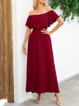 Off-Shoulder Slit Maxi Dress king-general-store-5710.myshopify.com