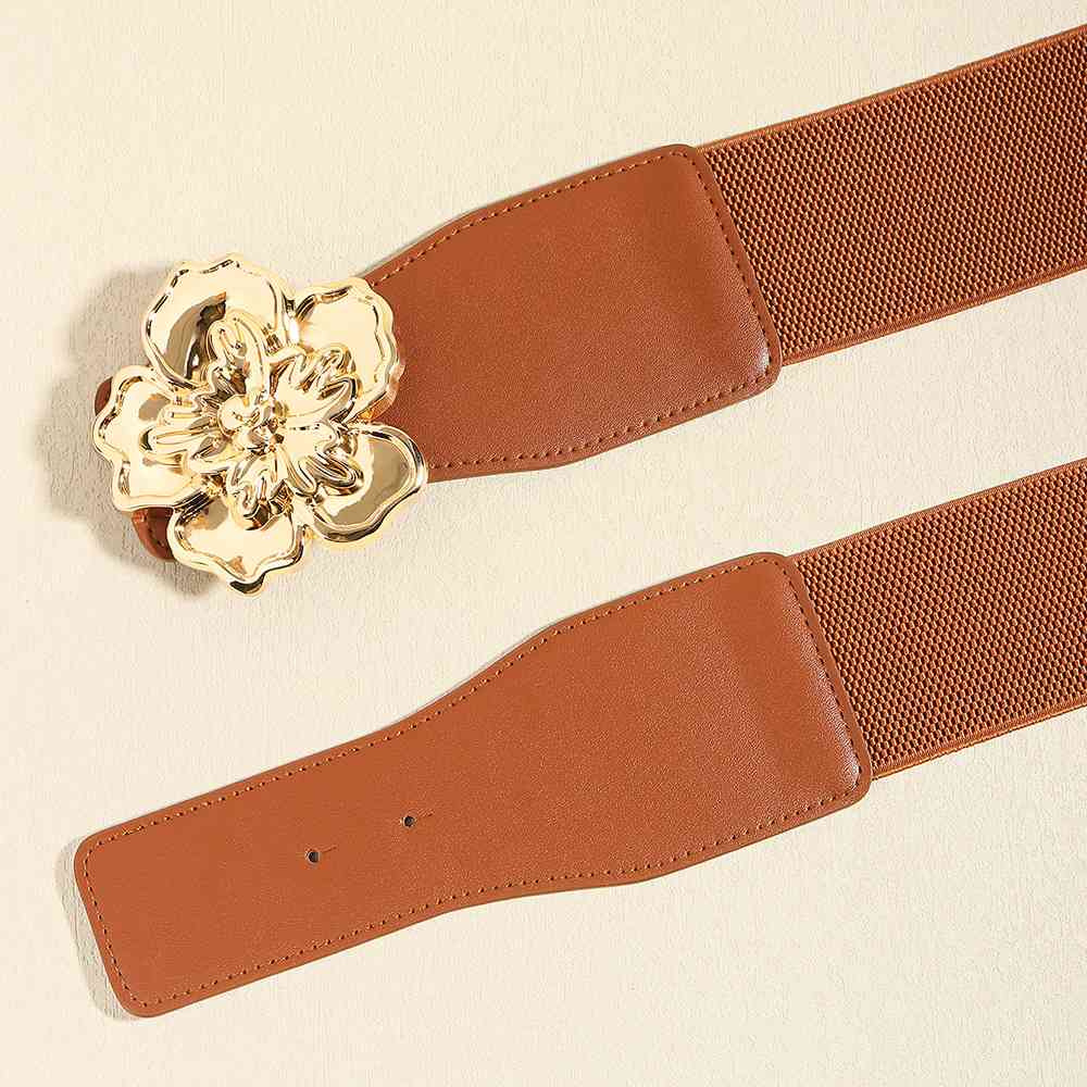 Flower Alloy Buckle Elastic Belt king-general-store-5710.myshopify.com